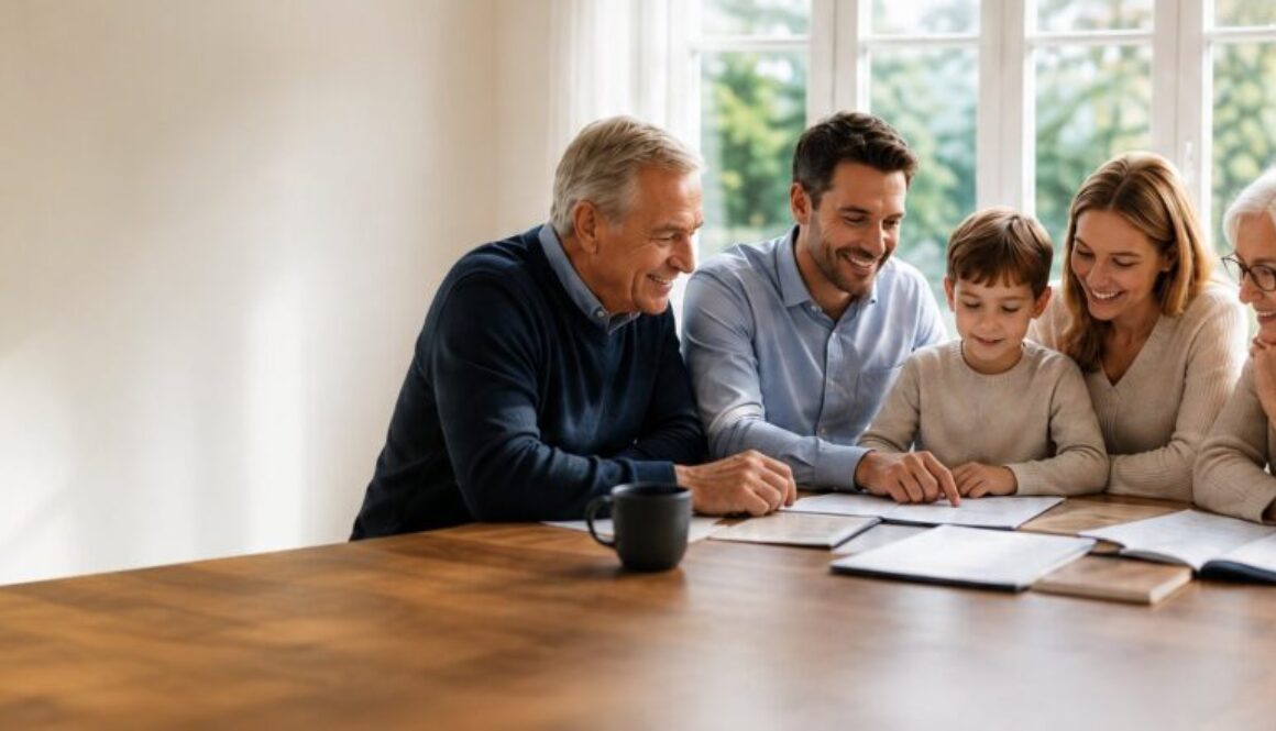 Familienzusammenkunft bei dokumentenüberprüfung