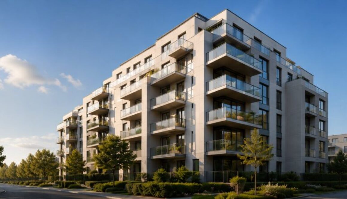 Moderne Architektur im sonnigen Stadtbild