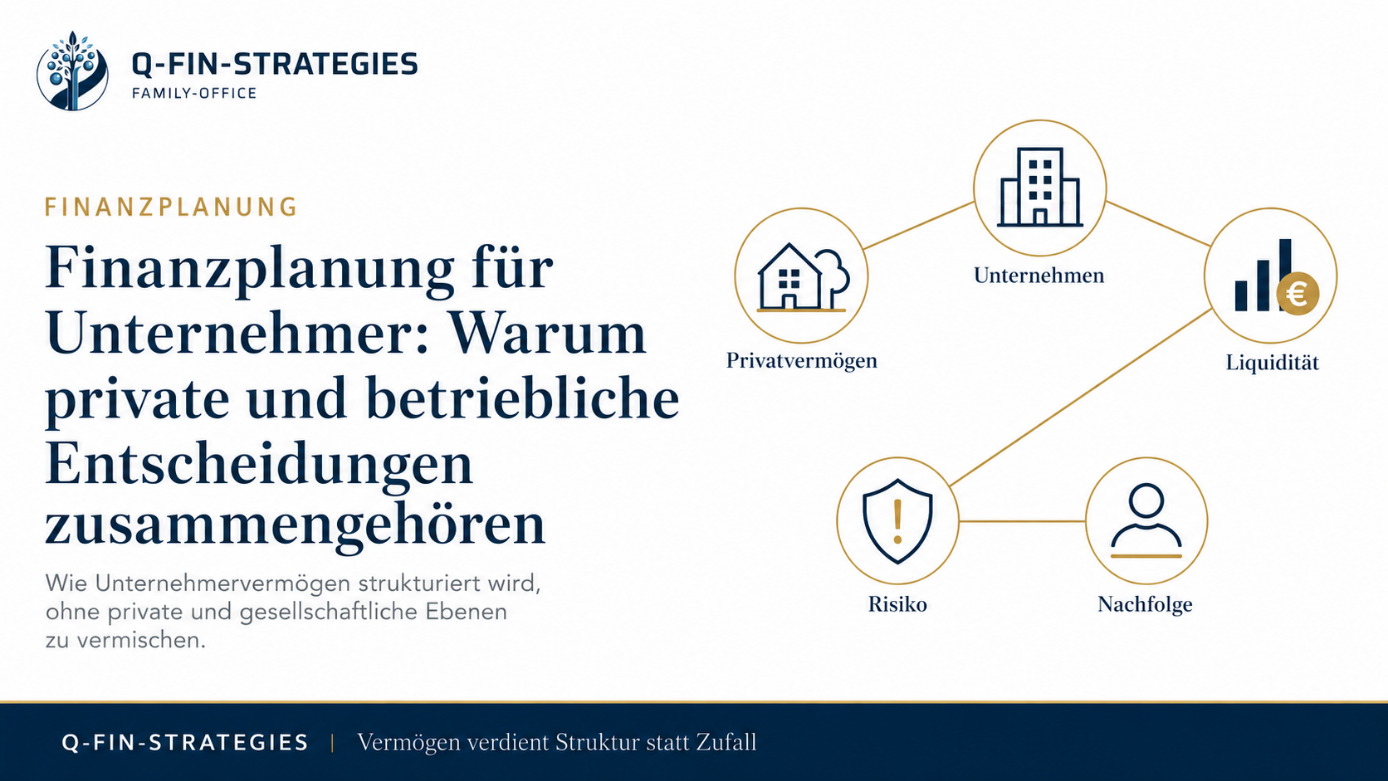 Finanzplanung für Unternehmer: Warum private und betriebliche Entscheidungen zusammengehören